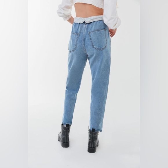 Urban Outfitters BDG High Waisted Fold Over Mom Jeans Relaxed Fit Cotton 28 - Picture 3 of 16